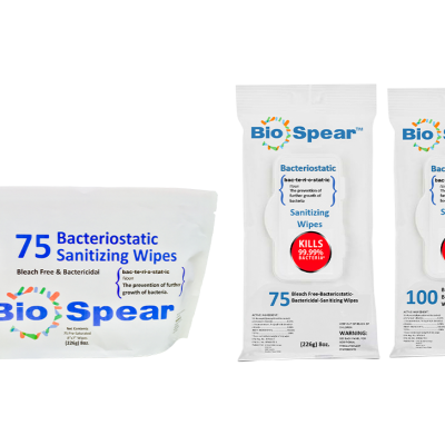 BioSpear Bacteriostatic Sanitizing Wipes 50ct pkg - 1 Case (12 ea.)